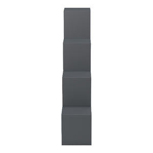 Βιβλιοθήκη Scala pakoworld ανθρακί 129.5x29x129.5εκ
