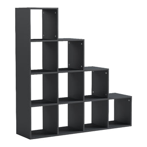 Βιβλιοθήκη Scala pakoworld ανθρακί 129.5x29x129.5εκ