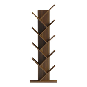 Βιβλιοθήκη Fyllo pakoworld καρυδί 50x25x141.5εκ