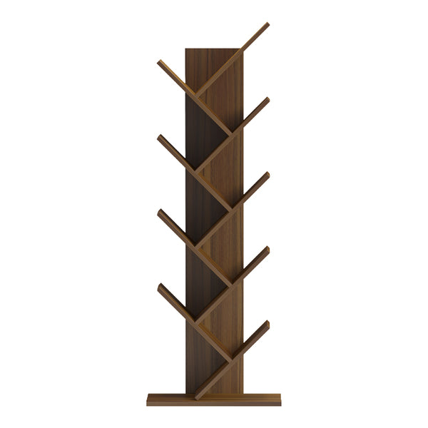 Βιβλιοθήκη Fyllo pakoworld καρυδί 50x25x141.5εκ