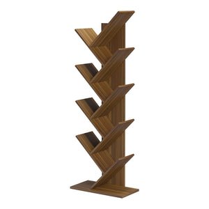 Βιβλιοθήκη Fyllo pakoworld καρυδί 50x25x141.5εκ