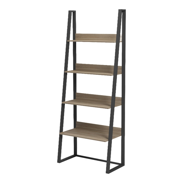 Βιβλιοθήκη-Ραφιέρα Alfa pakoworld sonoma-μαύρο μέταλλο 75x36x185εκ
