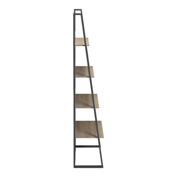 Βιβλιοθήκη-Ραφιέρα Alfa pakoworld sonoma-μαύρο μέταλλο 75x36x185εκ