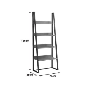 Βιβλιοθήκη-Ραφιέρα Alfa pakoworld sonoma-μαύρο μέταλλο 75x36x185εκ