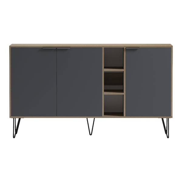 Μπουφές Balain pakoworld sonoma-ανθρακί 142x35.5x83εκ
