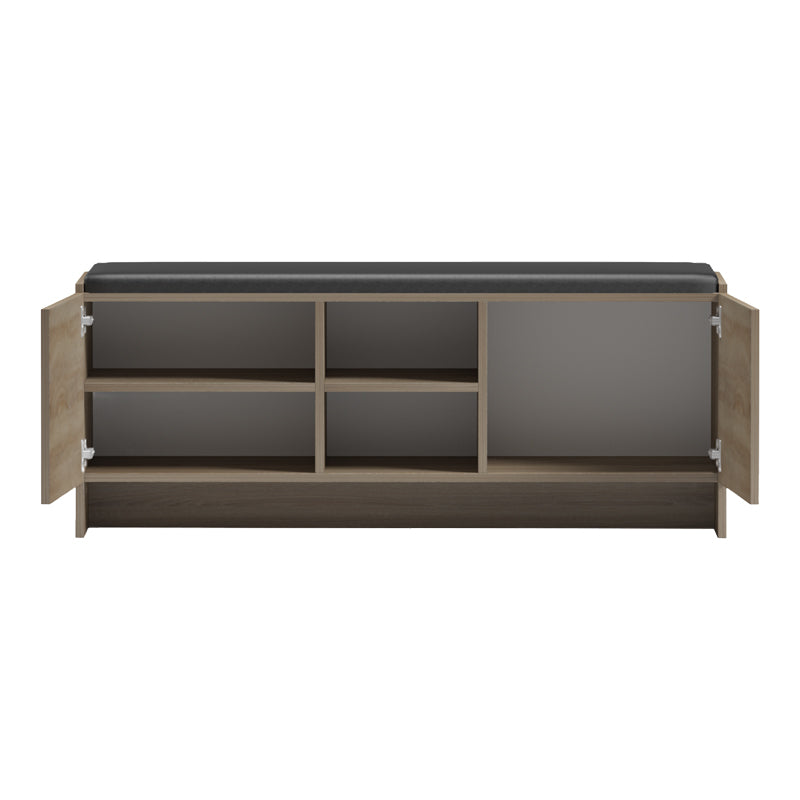 Παπουτσοθήκη-σκαμπό Zulla pakoworld sonoma-μαύρο 110x37x43εκ