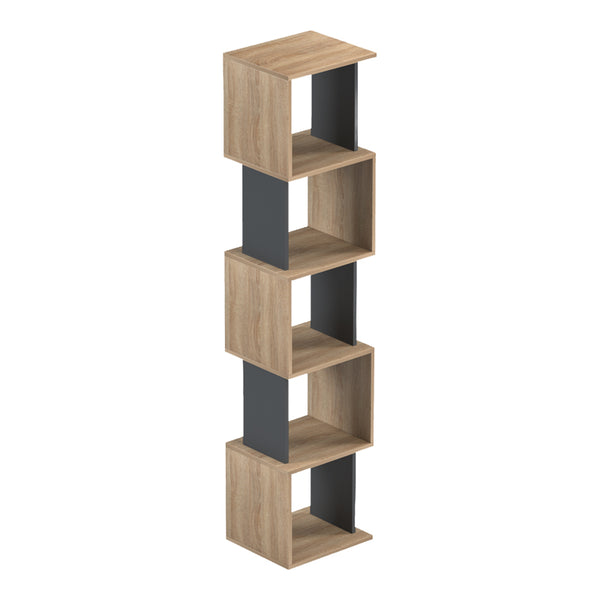 Βιβλιοθήκη Cubik pakoworld sonoma- ανθρακί 35x30x161εκ