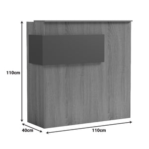 Γραφείο reception Optima pakoworld με led sonoma-ανθρακί 110x40x110εκ