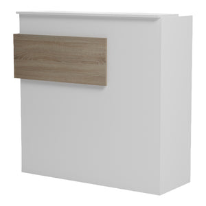 Γραφείο reception Optima pakoworld με led λευκό-sonoma 110x40x110εκ