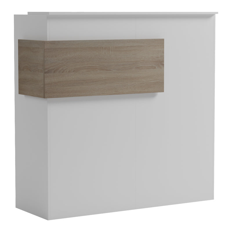 Γραφείο reception Optima pakoworld με led λευκό-sonoma 110x40x110εκ