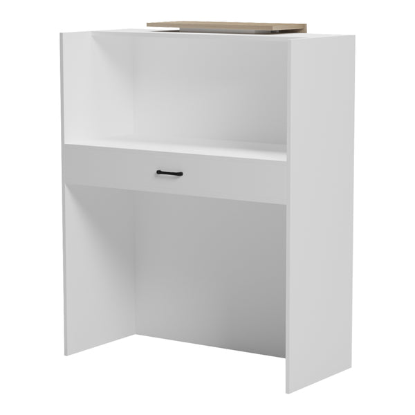 Γραφείο reception Zowel pakoworld με led λευκό - sonoma 90x40x110εκ
