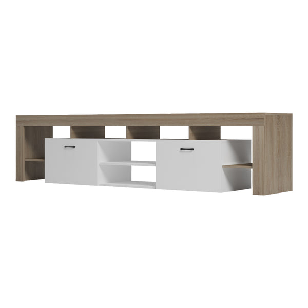 Έπιπλο τηλεόρασης Liner pakoworld sonoma-λευκό 210x40x50εκ