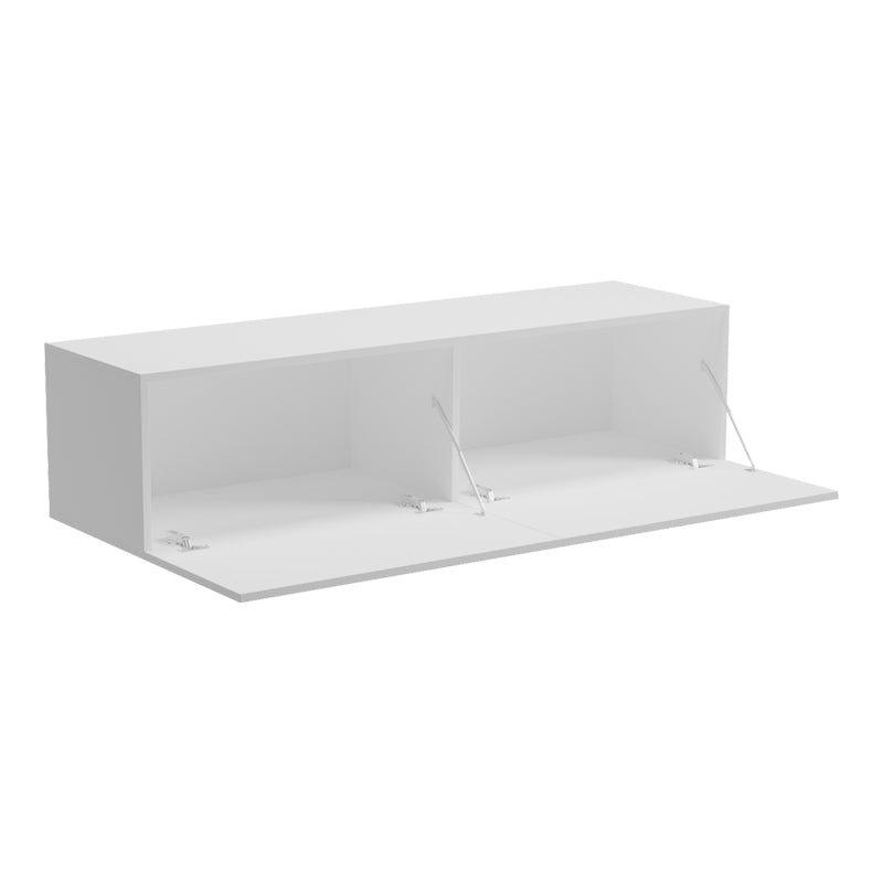 Έπιπλο τηλεόρασης επιτοίχιο με Led Rival pakoworld λευκό 120x35x30εκ