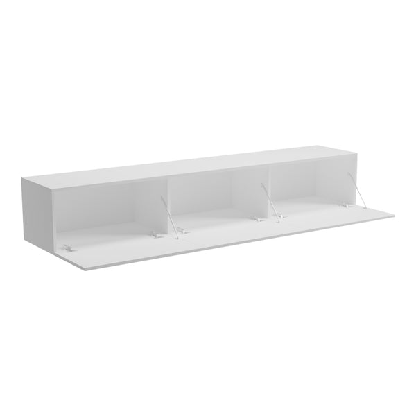 Έπιπλο τηλεόρασης επιτοίχιο με Led Rival pakoworld λευκό 180x35x30εκ