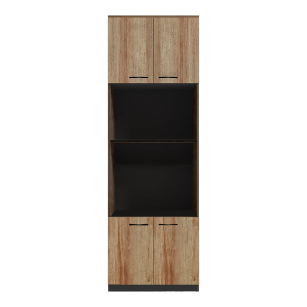 Ντουλάπα κουζίνας Rowan pakoworld σε ανθρακί-oak απόχρωση 60x42x182εκ