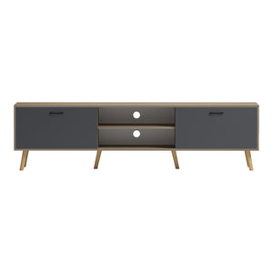 Έπιπλο τηλεόρασης Gorna pakoworld sonoma-ανθρακί 180x35x48.6εκ