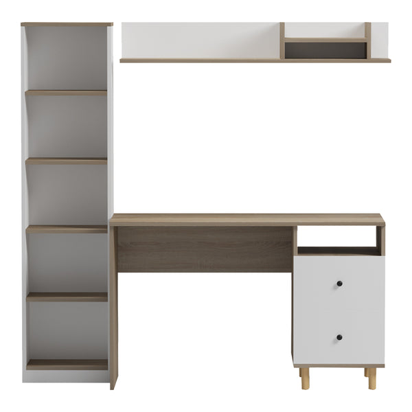 Σύνθεση γραφείου Kontor pakoworld sonoma-λευκό 120x50x160εκ
