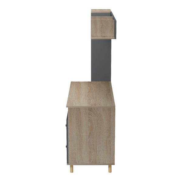 Σύνθεση γραφείου Kontor pakoworld sonoma-ανθρακί 160x50x158