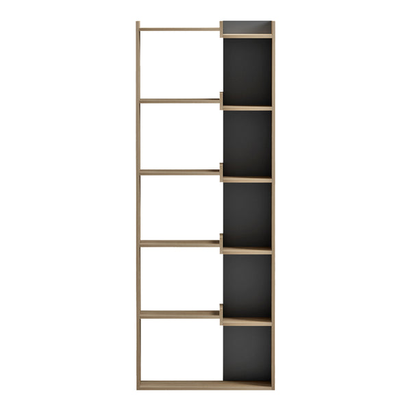 Βιβλιοθήκη Corpus pakoworld sonoma - ανθρακί 61x22x162εκ