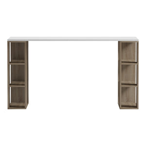 Γραφείο με ραφιέρα  Colmar pakoworld sonoma-λευκό 140x60x75εκ