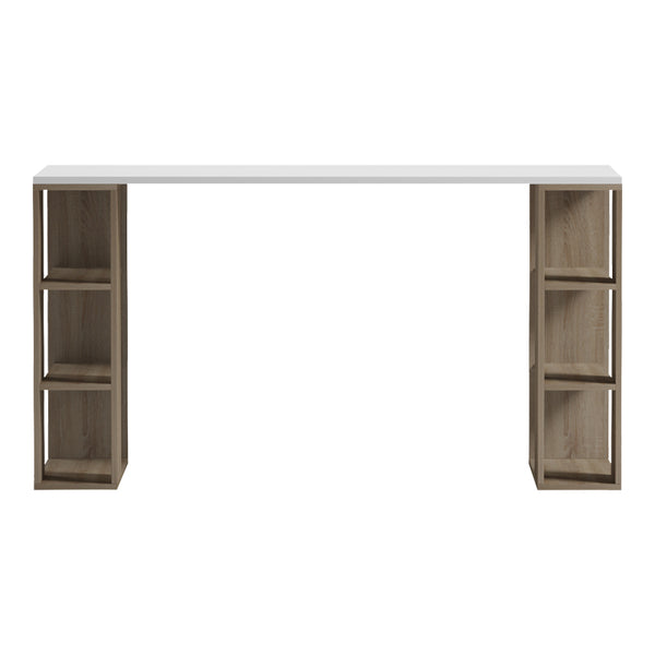 Γραφείο με ραφιέρα  Colmar pakoworld sonoma-λευκό 140x60x75εκ