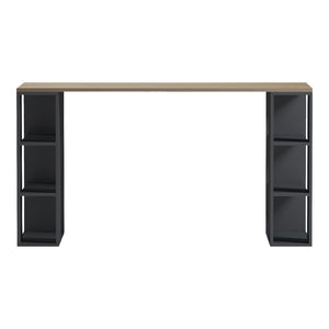 Γραφείο με ραφιέρα Colmar pakoworld ανθρακί- sonoma 140x60x75εκ