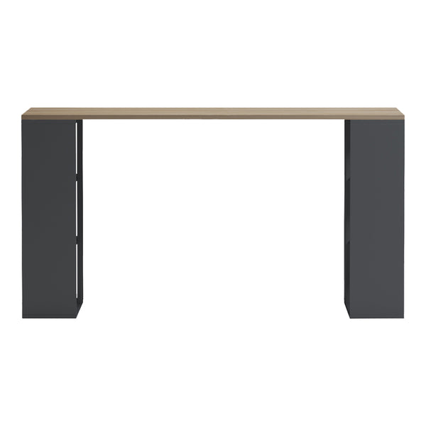 Γραφείο με ραφιέρα Colmar pakoworld ανθρακί- sonoma 140x60x75εκ