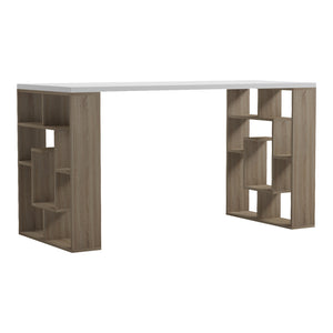 Γραφείο με ραφιέρα Labirent pakoworld sonoma-λευκό 140x60x75εκ
