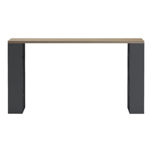 Γραφείο με ραφιέρα Labirent  pakoworld ανθρακί-sonoma 140x60x75εκ