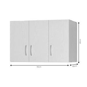 Πατάρι ντουλάπας Zelia pakoworld τρίφυλλο λευκό 90x42x60εκ