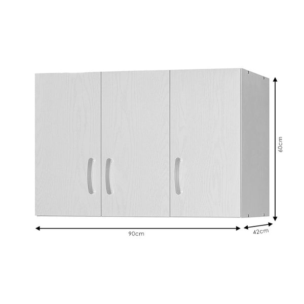Πατάρι ντουλάπας Zelia pakoworld τρίφυλλο λευκό 90x42x60εκ