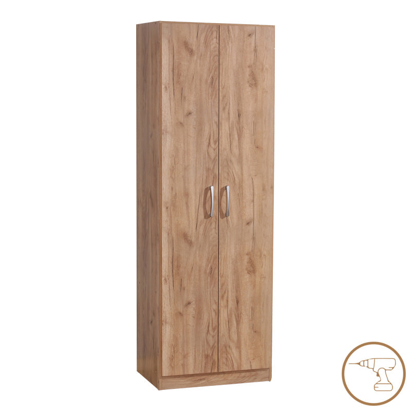 Ντουλάπα Jonar pakoworld δίφυλλη oak μελαμίνης 60x42x180εκ
