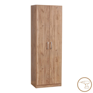 Ντουλάπα Jonar pakoworld δίφυλλη oak μελαμίνης 60x42x180εκ