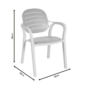 Πολυθρόνα Gentle pakoworld PP λευκό-cappucino