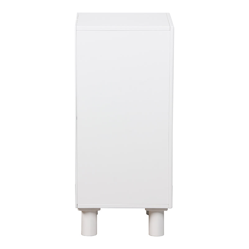 Κομοδίνο Emersi pakoworld MDF σε λευκή απόχρωση 40x32x70εκ