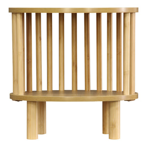 Κομοδίνο Nodial pakoworld MDF/Bamboo σε φυσική απόχρωση Φ40x40εκ