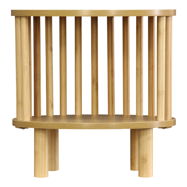 Κομοδίνο Nodial pakoworld MDF/Bamboo σε φυσική απόχρωση Φ40x40εκ