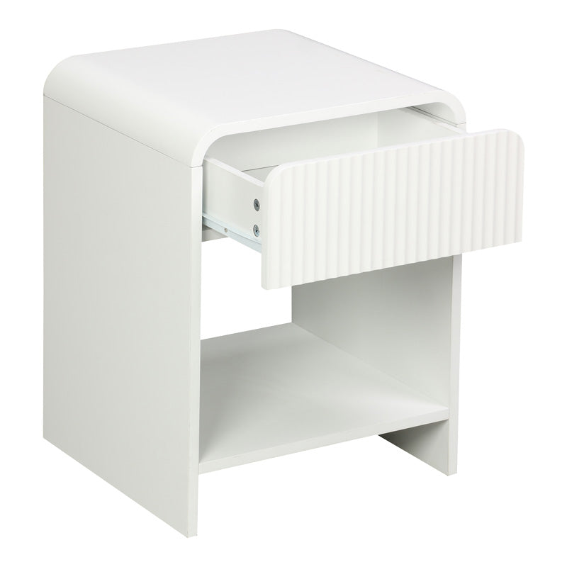 Κομοδίνο Lemperto pakoworld MDF σε λευκή απόχρωση 40x40x53εκ