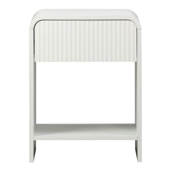 Κομοδίνο Lemperto pakoworld MDF σε λευκή απόχρωση 40x40x53εκ
