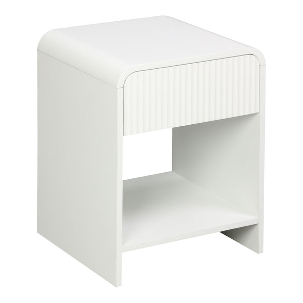 Κομοδίνο Lemperto pakoworld MDF σε λευκή απόχρωση 40x40x53εκ