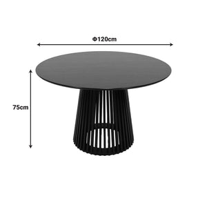 Τραπέζι Domonic pakoworld mdf σε μαύρη απόχρωση Φ120x75εκ