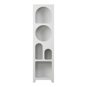 Βιβλιοθήκη Emersi pakoworld mdf σε λευκή απόχρωση 48x35x180εκ