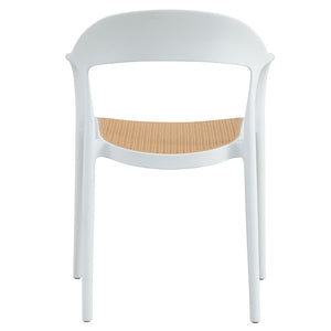 Πολυθρόνα Ember στοιβαζόμενη pakoworld με UV protection PP μπεζ- λευκό 52.5x56.5x81εκ.
