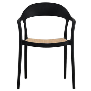 Πολυθρόνα Ember στοιβαζόμενη pakoworld με UV protection PP μπεζ-μαύρο 52.5x56.5x81εκ.