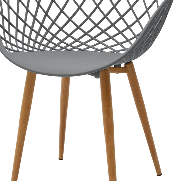 Πολυθρόνα Ezra pakoworld γκρι pp-πόδι φυσικό μέταλλο 63x55x83εκ