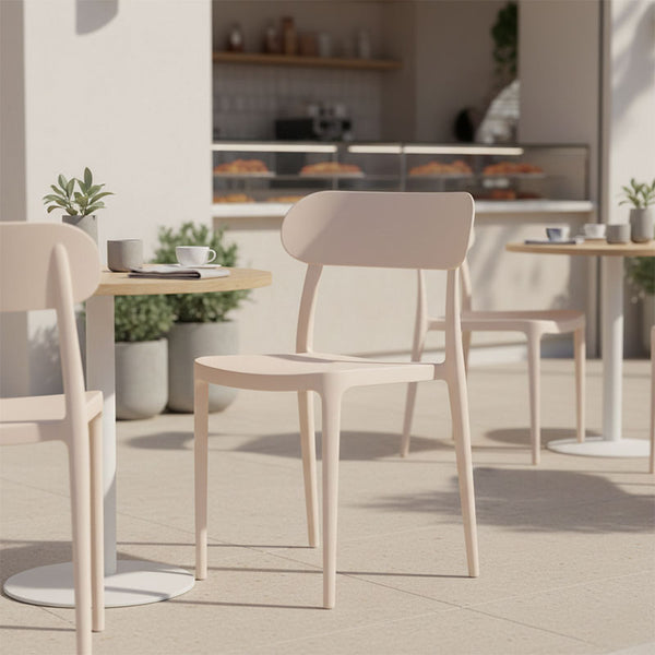 Καρέκλα Amvroan στοιβαζόμενη pakoworld με UV protection cappuccino pp 51x49x79.5εκ
