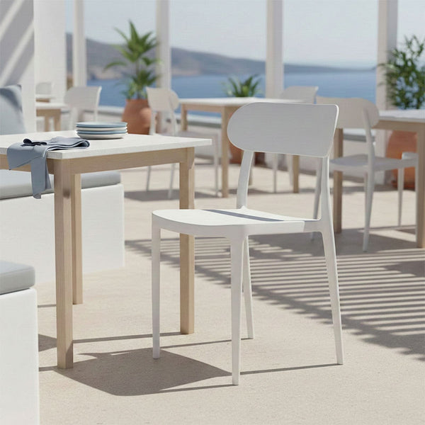 Καρέκλα Amvroan στοιβαζόμενη pakoworld με UV protection λευκό pp 51x49x79.5εκ