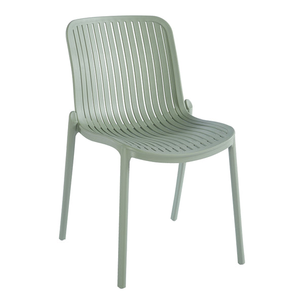 Καρέκλα Teragi στοιβαζόμενη pakoworld pp με UV protection πράσινο 58x43.5x82εκ