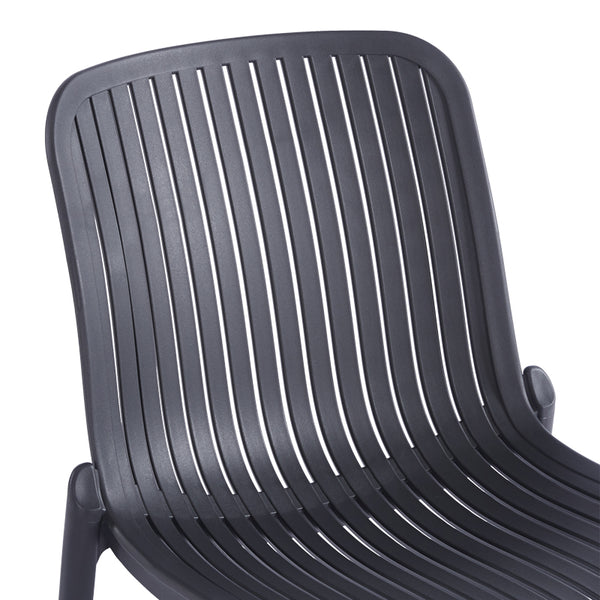 Καρέκλα Teragi στοιβαζόμενη pakoworld pp με UV protection ανθρακί 58x43.5x82εκ