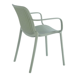 Πολυθρόνα Teragi στοιβαζόμενη pakoworld pp με UV protection πράσινο 59x57x82εκ